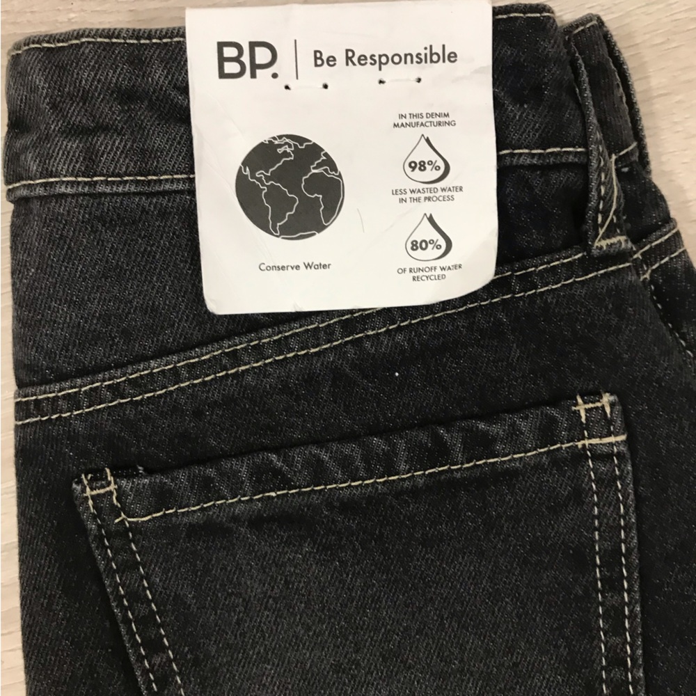 BP Ripped High Waist Ankle Mom Jeans In Vintage Black - Picture 6 of 10